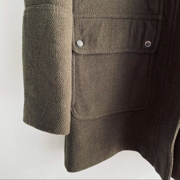 Vince Camuto wool blend basket weave faux fur edging in the hood - Picture 8 of 16